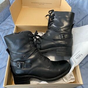 Taos Footwear “Crave” Black Leather Moto Ankle Boots